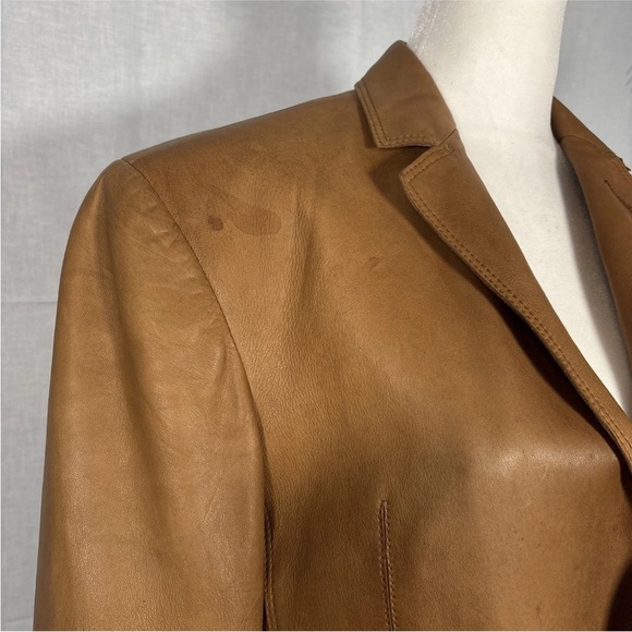Stetson Leather Jacket Women’s Size Small Tan - Picture 5 of 12